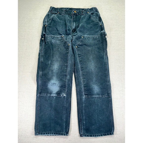 Vintage Carhartt Men's 32 Double Knee Pants Distressed Carpenter Canvas Cargo - Picture 1 of 6